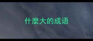什麼大的成语