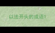 以法开头的成语