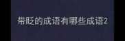 带眨的成语有哪些成语
