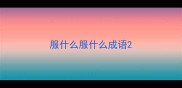 服什么服什么成语