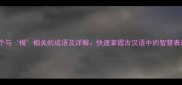15个与模相关的成语及详解快速掌握古汉语中的智慧表达