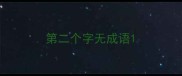 第二个字无成语
