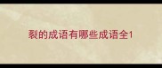 裂的成语有哪些成语全