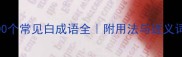 100个常见白成语全附用法与近义词