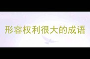 形容权利很大的成语