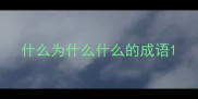 什么为什么什么的成语