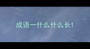 成语一什么什么长