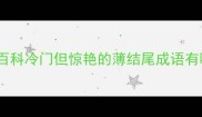 成语百科冷门但惊艳的薄结尾成语有哪些