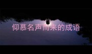 仰慕名声而来的成语