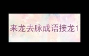 来龙去脉成语接龙