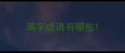 满字成语有哪些