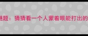 蒙眼成语谜题猜猜看一个人蒙着眼能打出的经典成语