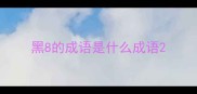 黑8的成语是什么成语
