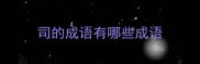 司的成语有哪些成语