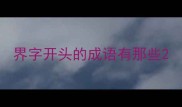 界字开头的成语有那些
