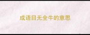 成语目无全牛的意思