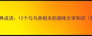 鸟鸣相关的经典成语12个与鸟类相关的趣味文学知识附详细释义
