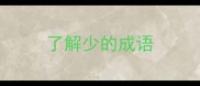 了解少的成语