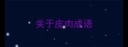 关于皮肉成语