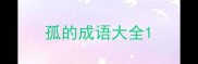 孤的成语大全