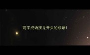 前字成语接龙开头的成语