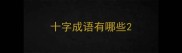 十字成语有哪些