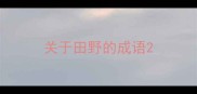 关于田野的成语