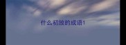 什么初放的成语