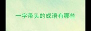 一字带头的成语有哪些