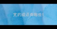 宽的成语有哪些