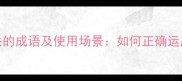10个与急急忙忙相关的成语及使用场景如何正确运用成语提升表达效果