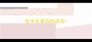 张字在最后的成语