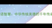 道德名言与成语智慧中华传统美德的千年传承与当代启示