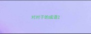 对对子的成语