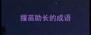 揠苗助长的成语