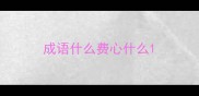 成语什么费心什么