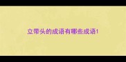 立带头的成语有哪些成语
