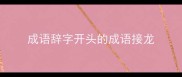 成语辞字开头的成语接龙