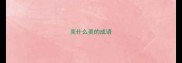 美什么美的成语