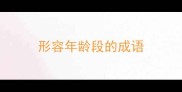 形容年龄段的成语