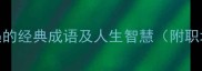 20个形容遭遇的经典成语及人生智慧附职场应用指南