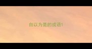 自以为是的成语