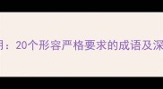 职场与教育高频使用20个形容严格要求的成语及深度附应用场景