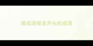 搓成语接龙开头的成语