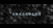 名表成语是什么成语