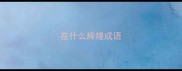 在什么辉煌成语