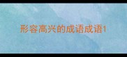 形容高兴的成语成语