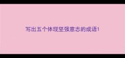 写出五个体现坚强意志的成语