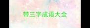 带三字成语大全