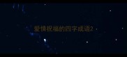 爱情祝福的四字成语